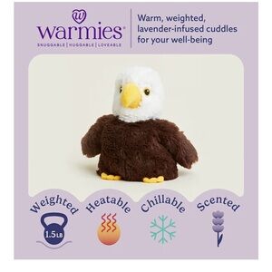Warmies NEW Eagle Weighted Heatable Plush Comfort Lavender Aromatherapy Gift
